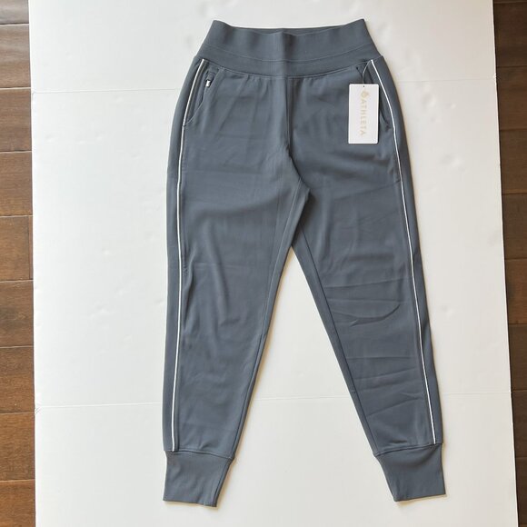 ATHLETA Venice Track Stripe Jogger Pant Size XS Granite Blue w/White NWT #854423 - Picture 5 of 12